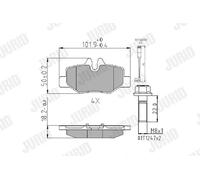 Jurid Brake Pad Set 573222J Disc Brake for Mercedes‑Benz Vito/Viano (W639, V‑Class)