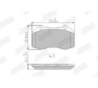 Brake pads 573253J JURID for RENAULT MEGANE II CLIO III