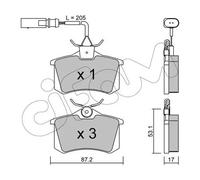 Brake pads 822-100-3 CIFAM for VW FORD SEAT