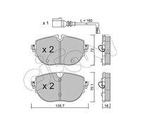 BRAKE PAD SET DISC BRAKE 822-1321-0 FOR VW TRANSPORTER/T6/CARAVELLE/Bus/Van 2.0L
