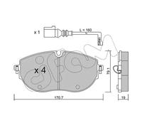 Brake pads 822-1322-0 CIFAM for VW CARAVELLE Mk VI TRANSPORTER Mk VI Van