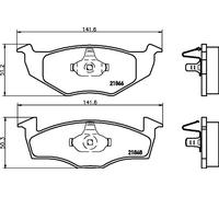 Brake pads 8DB 355 007-891 HELLA for VW SEAT SKODA
