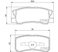 Brake pads 8DB 355 009-691 HELLA for MITSUBISHI DODGE CHRYSLER JEEP CITROËN BAIC