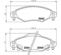 Brake pads 8DB 355 010-791 HELLA for TOYOTA YARIS/VITZ