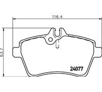Brake pads 8DB 355 011-371 HELLA for MERCEDES-BENZ A-CLASS