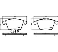 Brake pads 8DB 355 013-811 HELLA for VW TRANSPORTER / CARAVELLE Mk V Bus