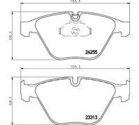HELLA 8DB 355 013-931 Brake pad set - prepared for wear indicator - T1770 - for e.g. BMW