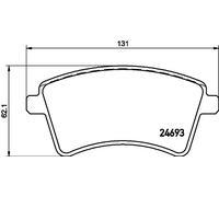 Brake Pad Set HELLA 8DB 355 013-961 Fits Mercedes Renault Citan Kangoo Be Bop