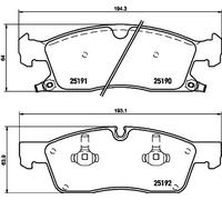 Brake pads 8DB 355 019-551 HELLA for JEEP DODGE