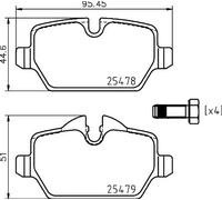 Brake pads 8DB 355 020-111 HELLA for MINI MINI COUNTRYMAN MINI PACEMAN