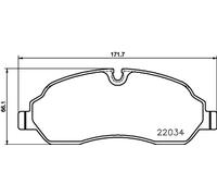 Brake pads 8DB 355 021-571 HELLA for FORD TOURNEO CUSTOM V362 Bus