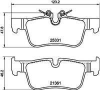 Brake pads 8DB 355 021-681 HELLA for BMW MINI