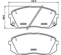 Brake pads 8DB 355 025-981 HELLA for HYUNDAI KIA