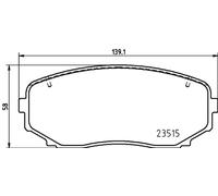 Brake pads 8DB 355 037-911 HELLA for MITSUBISHI OUTLANDER III ECLIPSE CROSS