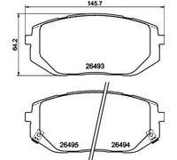 Brake pads 8DB 355 043-641 HELLA for HYUNDAI GENESIS KIA