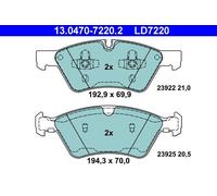 ATE Brake pad set 13.0470-7220.2 - for Mercedes-Benz R-Class, GL-Class, E-Class, M-Class