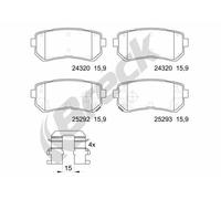 3x ✅Fits BRECK 25292 00 702 00 Brake Pad Set, disc brake 25292 00 70 ⭐UK Seller⭐