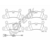 Brake pads Ceramic 24721 00 553 00 BRECK for PORSCHE VW