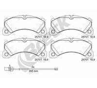 Brake pads Ceramic 25701 00 553 00 BRECK for PORSCHE MACAN PANAMERA