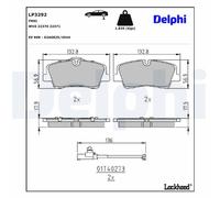 Brake pads LP3292 DELPHI for HYUNDAI H350 Bus H350 Van H350 Platform/Chassis
