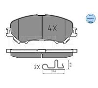 Meyle Brake Pad Set For Disc Front With Anti-Squeak Plate Fits Nissan Renault
