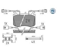 BRAKE PAD SET DISC BRAKE 025 220 9115/PD FOR ALFA ROMEO 552 73 835 2.0L 4cyl