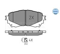 Brake pads Front Axle 025 257 2516 MEYLE for MAZDA 6 Saloon 6 Estate