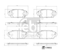 FEBI BILSTEIN Brake Pad Set 179955 - Front 138mm with Anti-Squeak Plate - Fits Mazda 3 (2019)