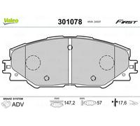 Brake pads Front Axle 301078 VALEO for TOYOTA RAV 4 III PRIUS PLUS AURIS MIRAI