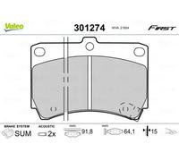 Valeo Brake Pads 301274 - Front Axle Disc Brake Set of 4 for Mazda & Kia
