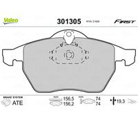 VALEO - Brake pads First - 301305 - Set of 4 pads - Front axle - Fully equipped with mounted accessories