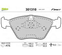 VALEO - Brake pads First - 301310 - Set of 4 pads - Front axle - Fully equipped with mounted accessories