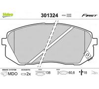 Brake pads Front Axle 301324 VALEO for KIA HYUNDAI