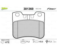 Brake pads Front Axle 301360 VALEO for PEUGEOT CITROËN