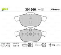 Brake pads Front Axle 301566 VALEO for RENAULT WIND LAGUNA II GRAND SCÉNIC II
