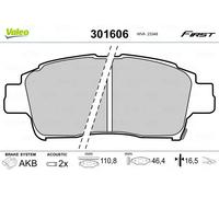 Brake pads Front Axle 301606 VALEO for TOYOTA YARIS/VITZ