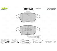 Valeo First Brake Pad Set 301635 - Set of 4, Front Axle, With Mounted Accessories