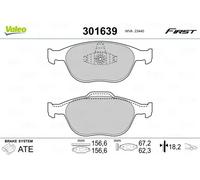 Brake pads Front Axle 301639 VALEO for FORD FIESTA Mk IV COURIER Box Body/MPV KA
