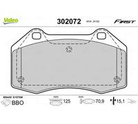 Brake pads Front Axle 302072 VALEO for RENAULT ALPINE