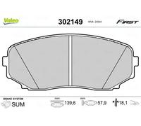 VALEO - Brake pads First - 302149 - Set of 4 pads - Front axle - Fully equipped with mounted accessories