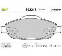 VALEO 302215 Brake pad set