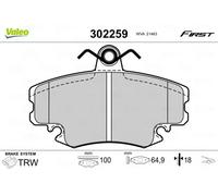 Brake pads Front Axle 302259 VALEO for DACIA RENAULT LADA