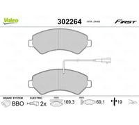 Brake pads Front Axle 302264 VALEO for FIAT PEUGEOT CITROËN OPEL