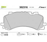 Brake pads Front Axle 302316 VALEO for AUDI VW