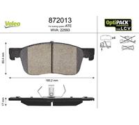 VALEO 872013 Brake pad set