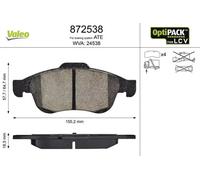 Brake pads Front Axle 872538 VALEO for CITROËN PEUGEOT
