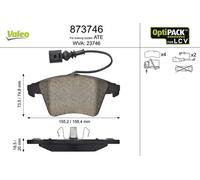 Brake pads Front Axle 873746 VALEO for VW TRANSPORTER / CARAVELLE Mk V Bus