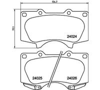 Brake pads Front Axle 8DB 355 010-491 HELLA for TOYOTA MITSUBISHI