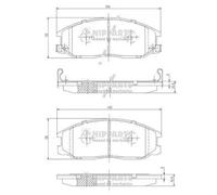 Brake pads Front Axle J3600526 NIPPARTS for SSANGYONG HYUNDAI DAEWOO KIA