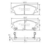 Brake pads Front Axle J3600539 NIPPARTS for HYUNDAI LANTRA Mk II Estate GETZ